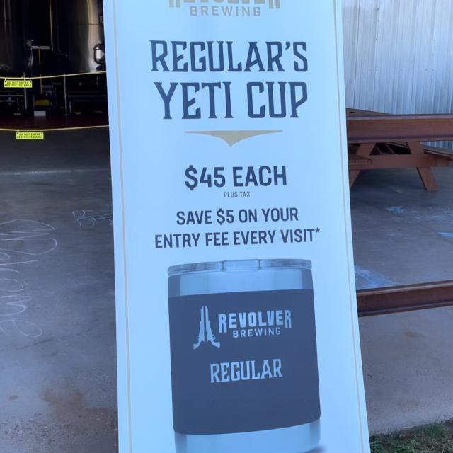 Revolver Brewing fans, we are thankful for you! 

Do you consider yourself a Revolver regular? If so, then you need a Revolver Brewing branded Yeti. When you bring your Yeti to the brewery you save $5 on entry fee every time you visit. 

To show our appreciation for you we are offering our Yeti’s on sale for $35 this weekend at our Revolver Saturday Event! So swing by the merch booth and pick yours up. 

This weekend we have @_tristaninman taking the stage for live music, and The Local Cafe food truck offering bites. See you Saturday, gates open at 11AM 🍻