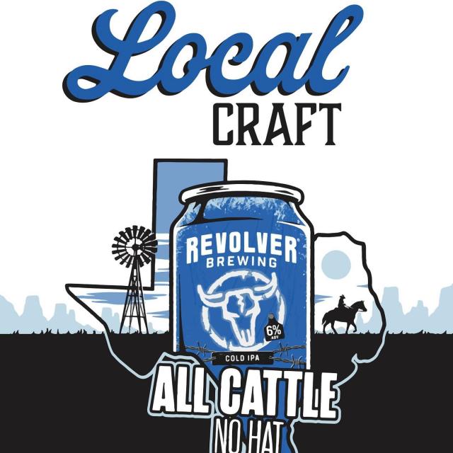 Our newest Revolver Brewing beverage is as cold as ice 🥶

All Cattle, No Hat COLD IPA 🍺 🥶Brewed like a traditional lager.  Giving sweet fruit, citrus, berry & woody aromas and a crisp, clean finish.

The countdown is ON! Stay tuned as we release more details and BTS of our new brew. In just 2 short weeks, you’ll be able to try the coldest new drink in town!